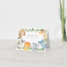 Cartão De Agradecimento Safari Animals Baby Shower Thank You Card