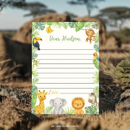 Cartão De Agradecimento Safari Animals Time Capsule Note Message Card