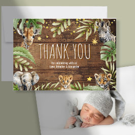 Cartão De Agradecimento Safari Baby Shower Baby Animals Photo
