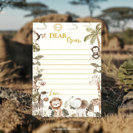 Cartão De Agradecimento Safari Jungle Party Time Capsule Note Message Card