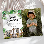 Cartão De Agradecimento Safari Kids Foto Aniversário<br><div class="desc">Fazer com certeza de mostrar apreço aos amigos e à família, enquanto captura memórias tesouradas do aniversário de uma criança, pode ser um desafio, mas com as ferramentas certas, obrigado cartas se tornam uma tarefa divertida e cativante. Estes cartões de agradecimento a vocês, que incluem animais vibrantes do zoológico com...</div>