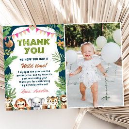 Cartão De Agradecimento Safari Wild One primeiro aniversario Photo