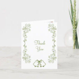 Cartão De Agradecimento Sage Bells Scrollwork Design Casamento
