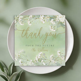 Cartão De Agradecimento Sage Floral Bridal Shower Thank You Card