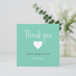 Cartão De Agradecimento Sage Green Blue Wedding Thank You Note Card