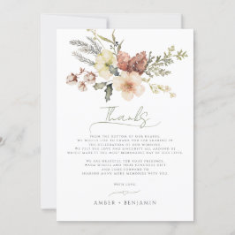 Cartão De Agradecimento Sage Green Christmas Floral Winter Pine Weding