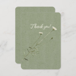 Cartão De Agradecimento Sage Green e um Solteiro Daisy