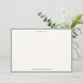 Cartão De Agradecimento Sage Green Gingham Check Plaid Retro Baby Shower