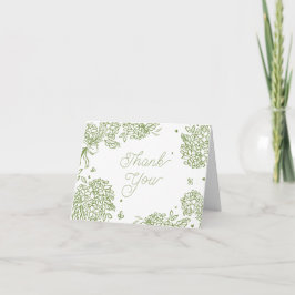 Cartão De Agradecimento Sage Green Hydrangea Thank You Card