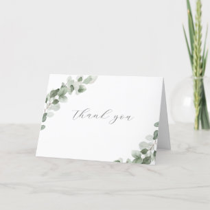 Cartão De Agradecimento Sage Green Watercolor Deixa Casamento Moderno