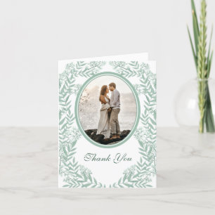 Cartão De Agradecimento Sage Green Wedding Vintage Botanical