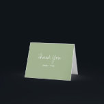 Cartão De Agradecimento Sage Typografia Weding Obrigado<br><div class="desc">Cartões de agradecimentos para um casamento que é feito em tipografia verde-sábio e branca com informações suficientes para ganhar o dia. Este item faz parte de uma coleção de casamento que inclui um convite para casamento, um cartão RSVP, um cartão de site de casamento e muito mais. Personalize esses itens,...</div>