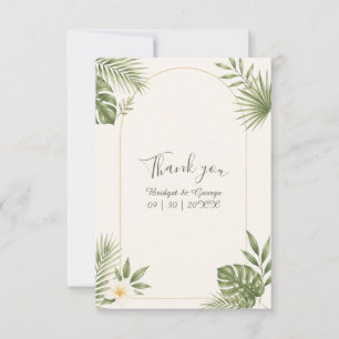 Cartão De Agradecimento Sage Verde Arco Vintage Havaí Floral Casamento 