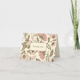 Cartão De Agradecimento Sage Verde Rosa Empoeirado Floral Vintage