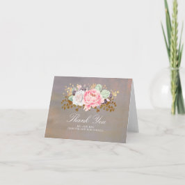Cartão De Agradecimento Sage Violet Blush Floral Casamento Obrigado
