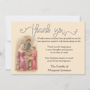 Cartão De Agradecimento Sagrada Família Religiosa Obrigado Condolência