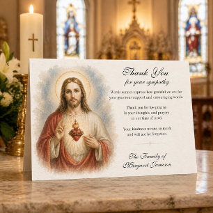 Cartão De Agradecimento Sagrado Coração de Jesus Simpatia Católica