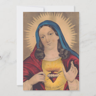 Cartão De Agradecimento Sagrado Coração de Maria