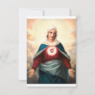 Cartão De Agradecimento Sagrado Coração de Maria Carta Santa