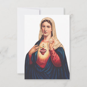 Cartão De Agradecimento Sagrado Coração de Maria Carta Santa Ave Maria