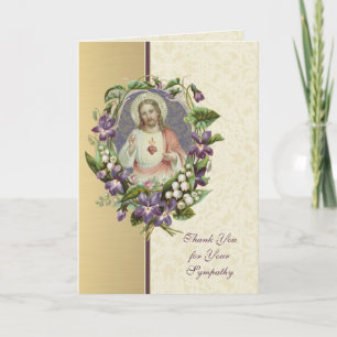 Cartão De Agradecimento Sagrado Coração Jesus Condolência Católica Obrigad