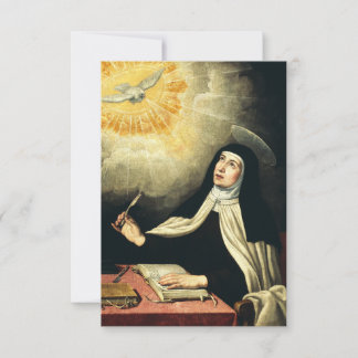 Cartão De Agradecimento Saint Teresa of Avila Divine Harmony Holy Card