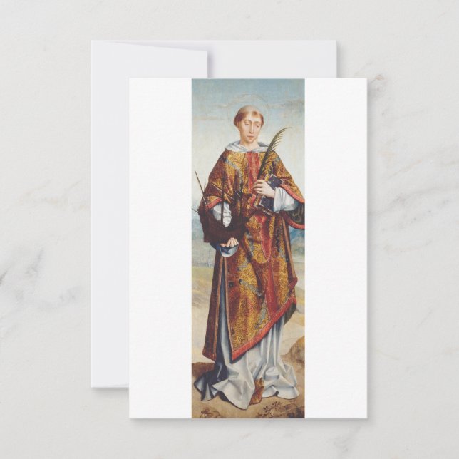 Cartão De Agradecimento Saint Vincent of Saragossa Holy Card (Frente)