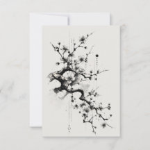 Sakura Minimalista Flor de Tinta