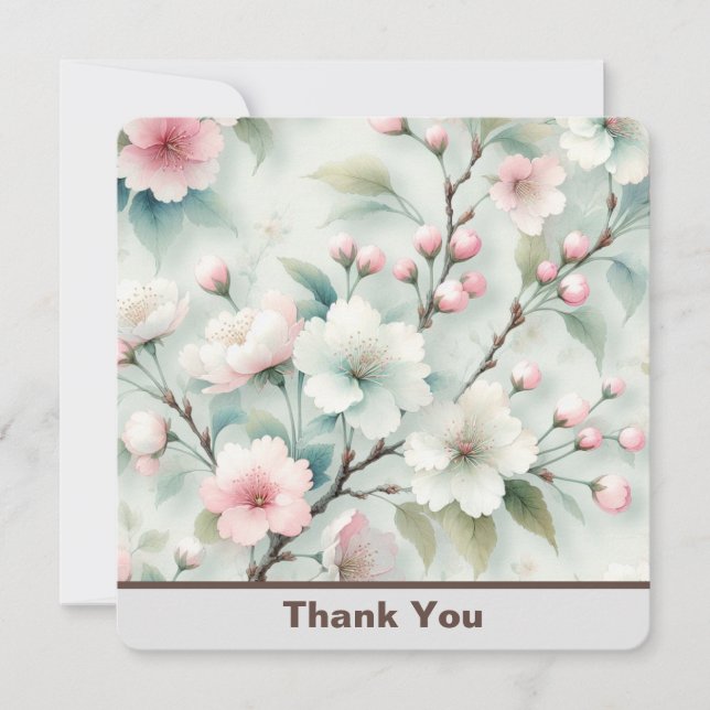 Cartão De Agradecimento Sakura Personalizada (Frente)