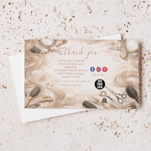 Cartão De Agradecimento Salão de Beleza em Aquarela Branding