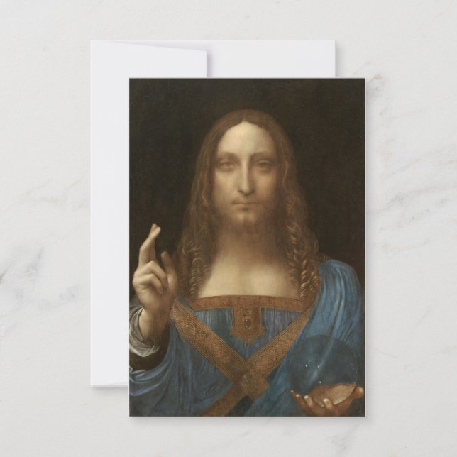 Cartão De Agradecimento Salvator Mundi por Leonardo da Vinci (Frente)