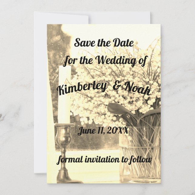 Cartão De Agradecimento Salve a Data (Frente)