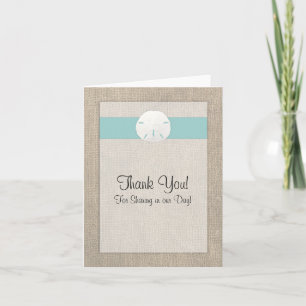 Cartão De Agradecimento Sand Dollar Beach Wedding Thank You Card