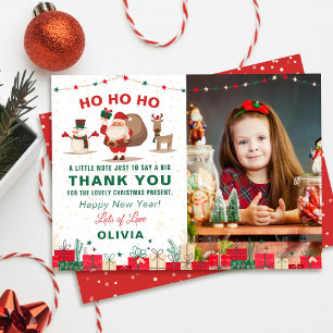 Cartão De Agradecimento Santa Claus Christmas Holiday Party Photo
