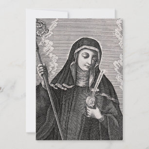 Cartão De Agradecimento Santa Gertrude a Grande mística beneditina alemã