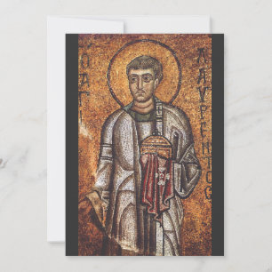 Cartão De Agradecimento Santo Lawrence Impressão de Arte em Mosaico Ortodo