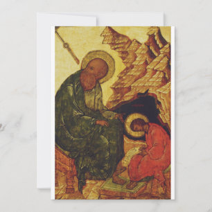 Cartão De Agradecimento Santo Prochorus e Santo John, o Evangelista
