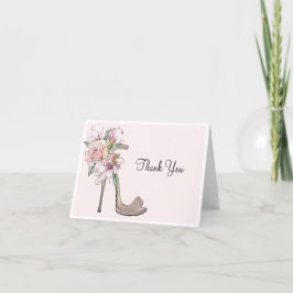 Cartão De Agradecimento Sapato Stiletto Floral Glam