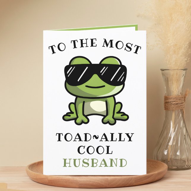 Cartão De Agradecimento Sapo Engraçado Fez Legal Cônjuge Feliz Aniversário (Funny Green Frog Toad Cool Husband Happy Birthday Thank You Card)