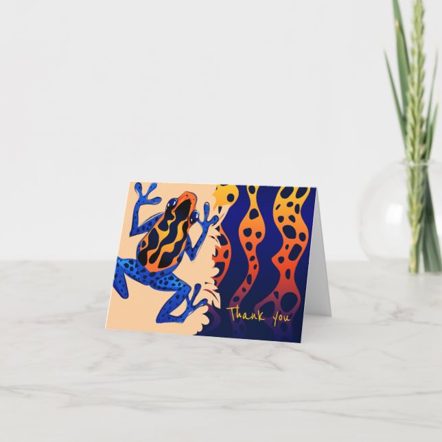 Cartão De Agradecimento Sapo Tropical Laranja Obrigado Nota - Vazio (Frente)