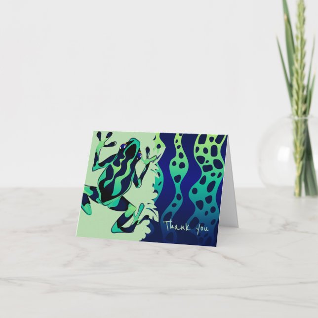 Cartão De Agradecimento Sapo Tropical Verde Obrigado Nota - Vazio (Frente)