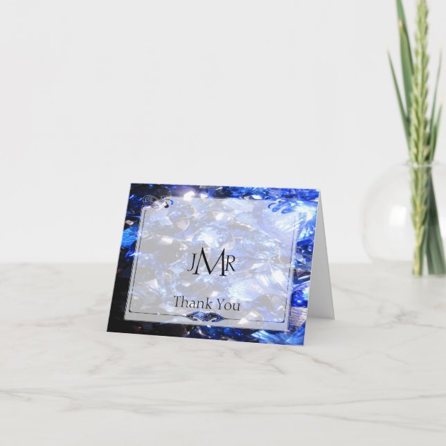 Cartão De Agradecimento Sapphire Blue 45º Aniversário Obrigado (Frente)