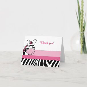 Cartão De Agradecimento Sassy Zebra Diva Stripe Folded Thank you note