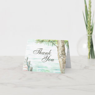 Cartão De Agradecimento Scene Lake Watercolor Obrigado