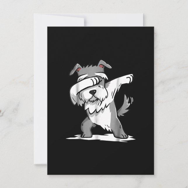 Cartão De Agradecimento Schnauzer Cute Dabbing Funny Dab Dance Gift (Frente)