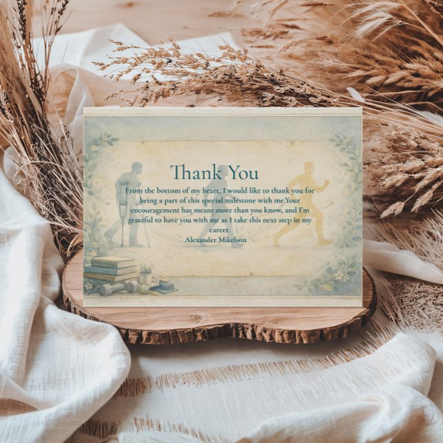 Cartão De Agradecimento Scholarly Physical Therapy Graduation (Criador carregado)