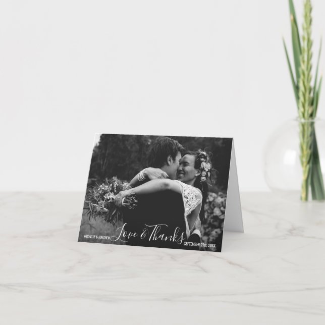 Cartão De Agradecimento Script AGRADECEMOS aniversário de casamento | Adic (Frente)