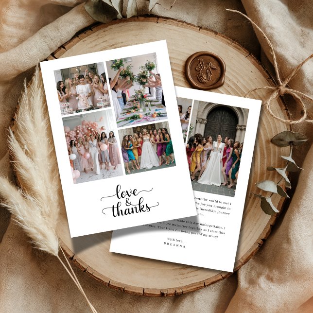 Cartão De Agradecimento Script Amor & Agradecimentos Colagem de 7 Fotos Ch (Criador carregado)