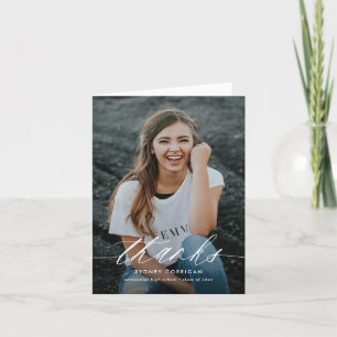 Cartão De Agradecimento Script De Caligrafia Dobrado Dois Graduação De Fot