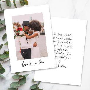 Cartão De Agradecimento Script de Caligrafia para sempre no casamento amor